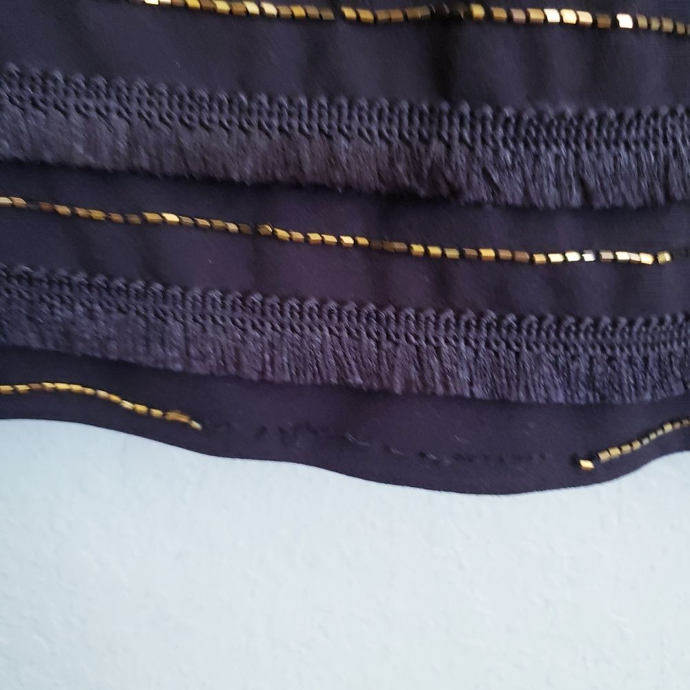 Marina Black Bead and Fringe Gatsby Mini Dress - Picture 4 of 12